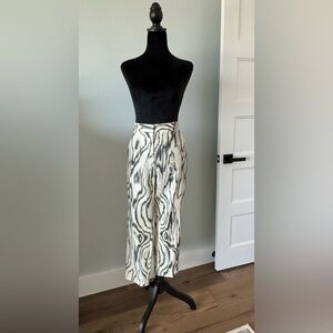 3.1 Phillip Lim dress pants abstract woodgrain print cream and grey size 4